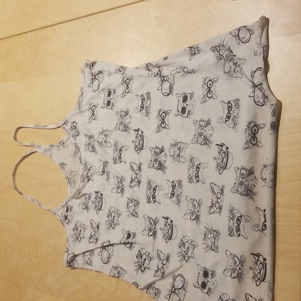 Womens cat print tank top size Small